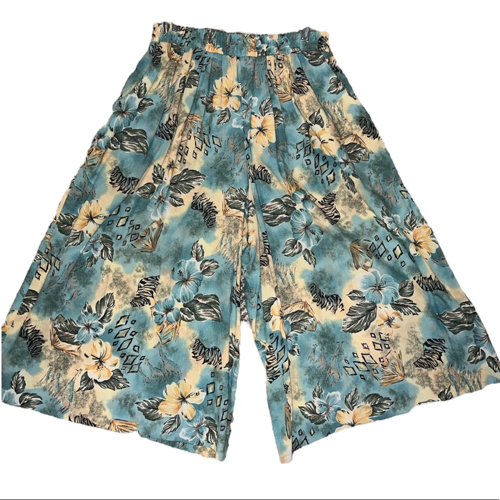 Vintage Koret Floral Wide Leg Pants Trousers